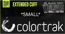 Load image into Gallery viewer, ColorTrak Extended Cuff Black Vinyl Powder-Free Disposable Gloves