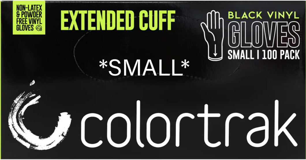 ColorTrak Extended Cuff Black Vinyl Powder-Free Disposable Gloves