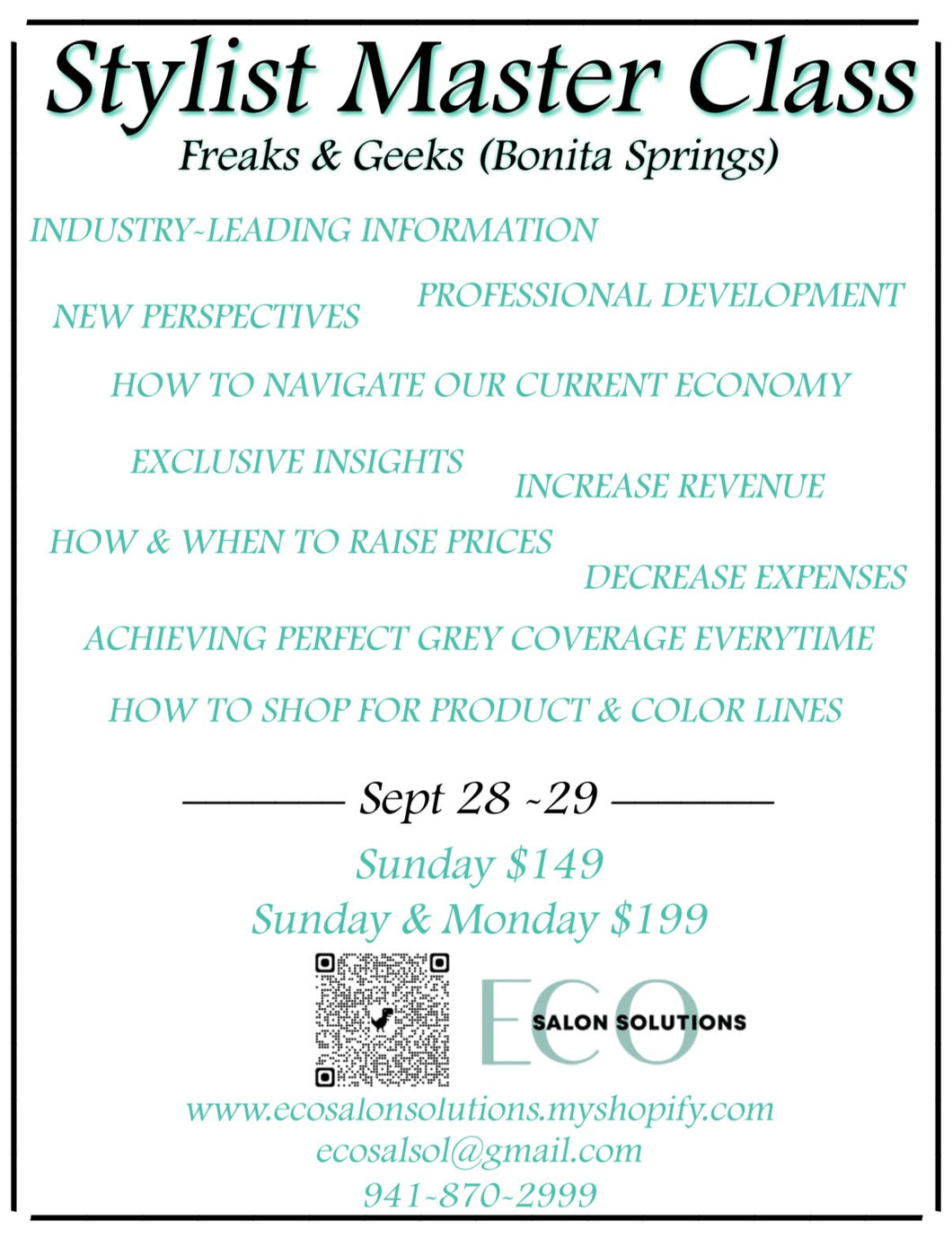 Stylist Master Class (Freaks & Geeks) - Sept 28th & 29th, 2025 (Bonita Springs)