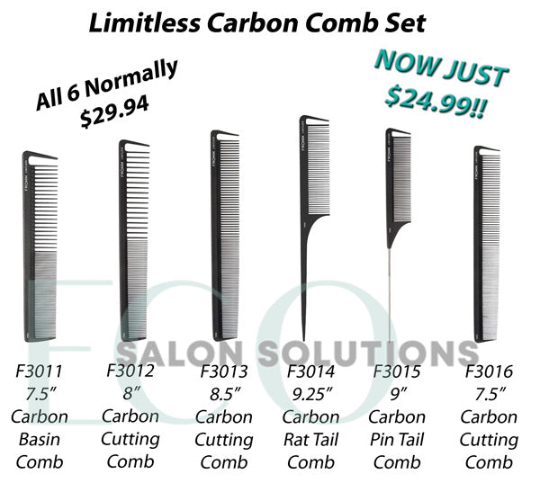 Fromm Limitless Carbon Comb Set - 6 Carbon Comb Pack