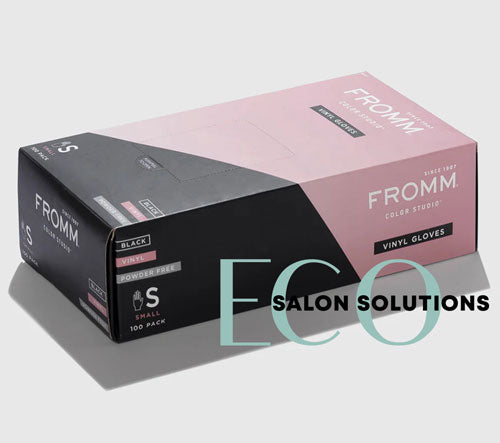 Fromm Black Vinyl Powder-Free Gloves