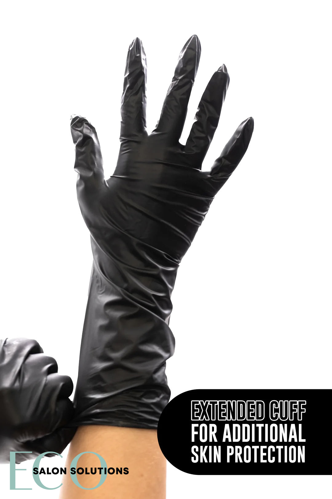 ColorTrak Extended Cuff Black Vinyl Powder-Free Disposable Gloves