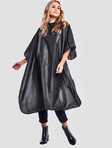 Cape - Nylon All Purpose Black Chemical Cape - 959S Snap