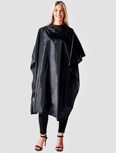 Cape - Nylon All Purpose Black Chemical Cape - 959S Snap