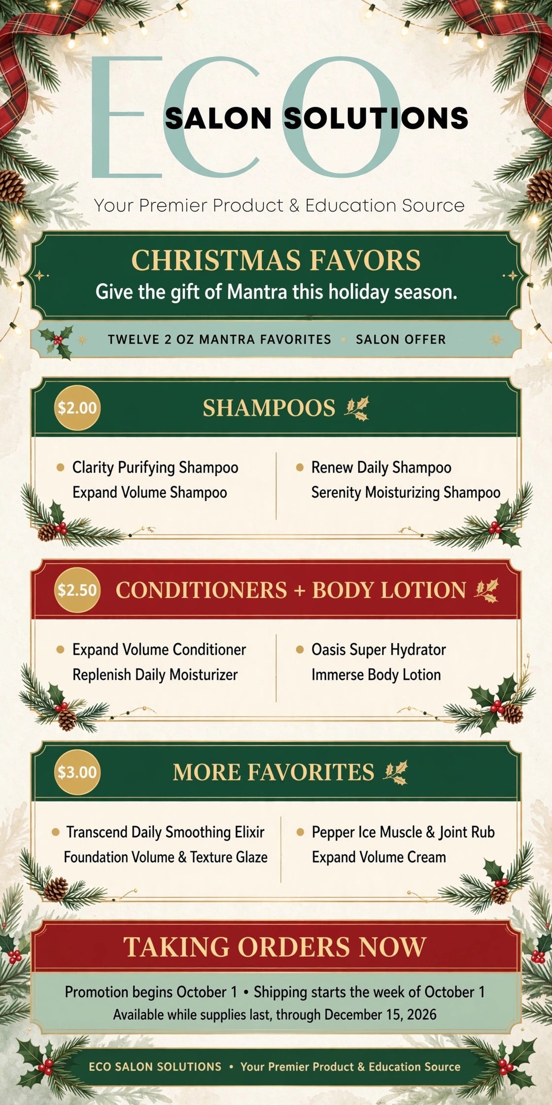 Mantra 2oz Holiday Travel Sale
