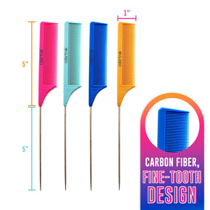 ColorTrak Carbon Fiber Pintail Combs