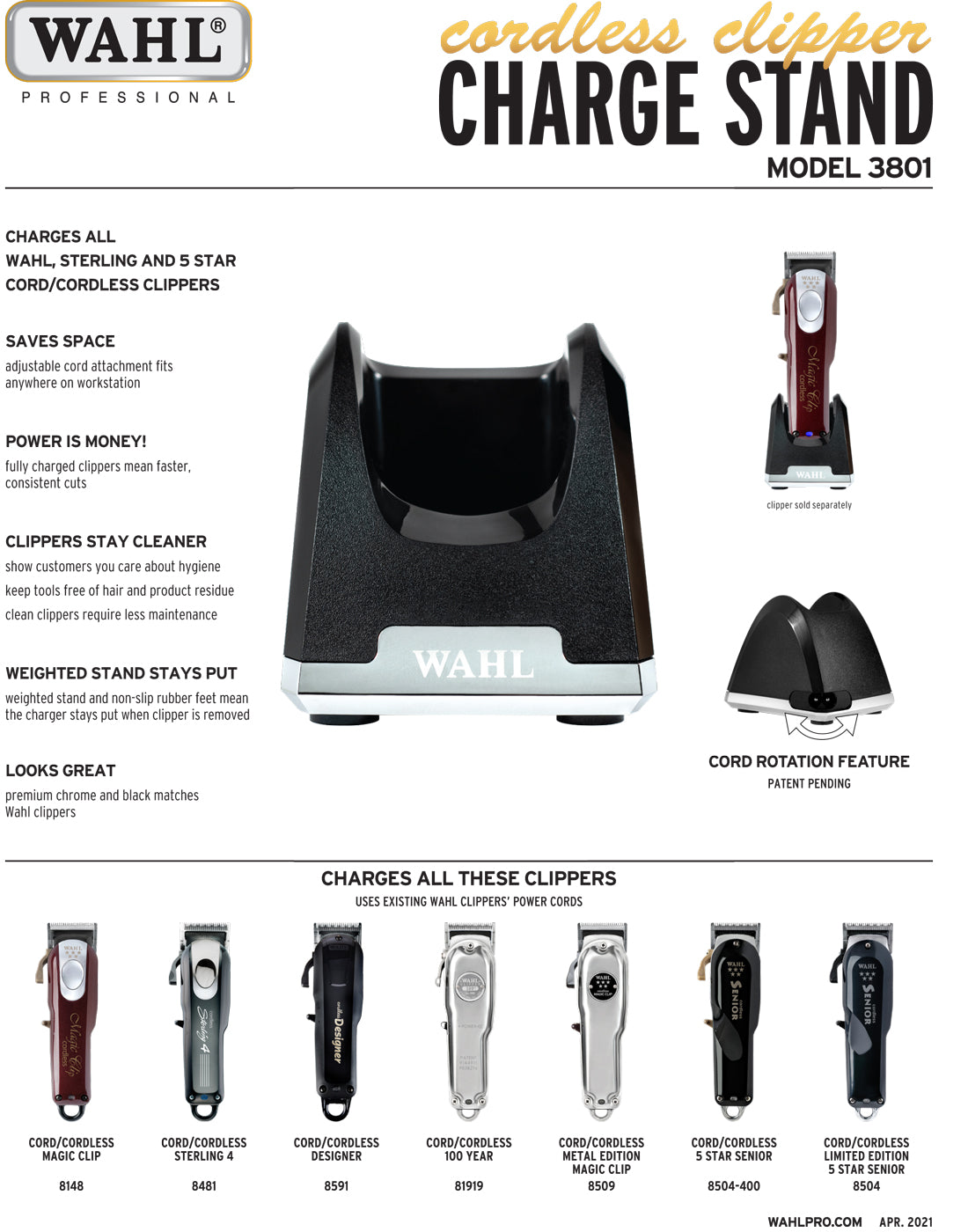 Wahl Cordless Clipper Stand #3801