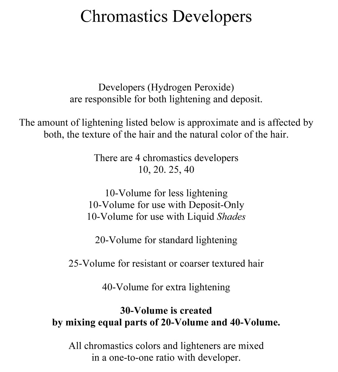 Chromastics Developer - 32oz