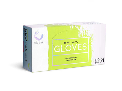 ColorTrak Disposable Powder-Free Vinyl Gloves Black 100pk