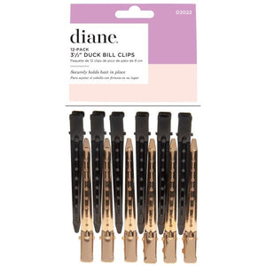 Diane Duck Bill Clips - 3.5'' Gold & Black - 12 Pack